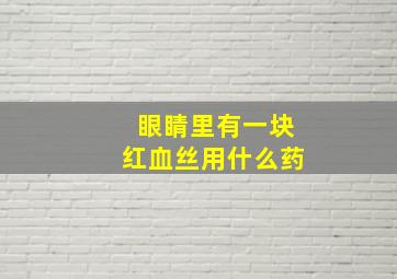 眼睛里有一块红血丝用什么药