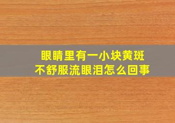 眼睛里有一小块黄斑不舒服流眼泪怎么回事