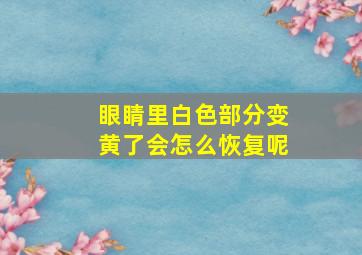 眼睛里白色部分变黄了会怎么恢复呢