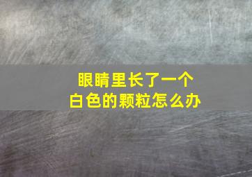 眼睛里长了一个白色的颗粒怎么办