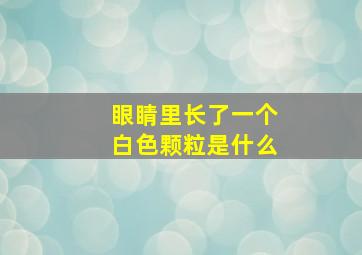 眼睛里长了一个白色颗粒是什么