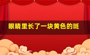 眼睛里长了一块黄色的斑