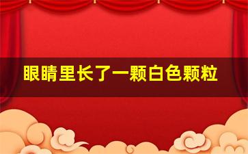 眼睛里长了一颗白色颗粒