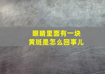 眼睛里面有一块黄斑是怎么回事儿