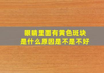 眼睛里面有黄色斑块是什么原因是不是不好