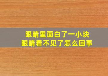 眼睛里面白了一小块眼睛看不见了怎么回事