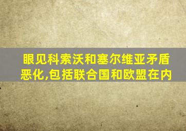 眼见科索沃和塞尔维亚矛盾恶化,包括联合国和欧盟在内