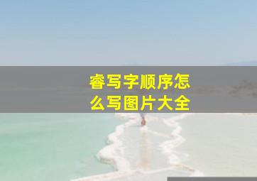 睿写字顺序怎么写图片大全