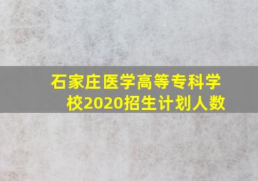 石家庄医学高等专科学校2020招生计划人数