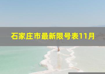 石家庄市最新限号表11月