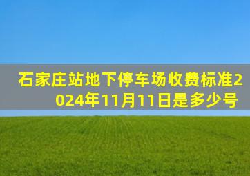 石家庄站地下停车场收费标准2024年11月11日是多少号