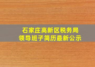 石家庄高新区税务局领导班子简历最新公示