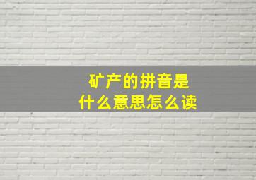 矿产的拼音是什么意思怎么读