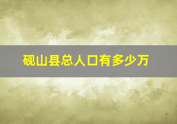 砚山县总人口有多少万