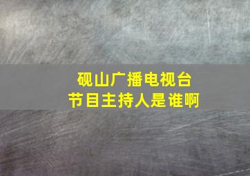 砚山广播电视台节目主持人是谁啊