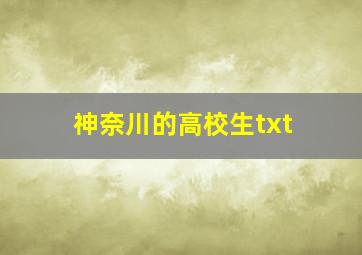 神奈川的高校生txt