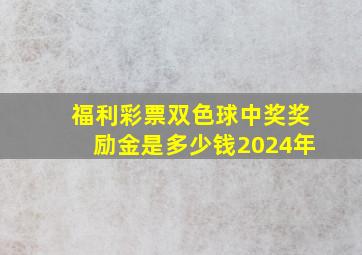 福利彩票双色球中奖奖励金是多少钱2024年