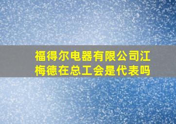 福得尔电器有限公司江梅德在总工会是代表吗