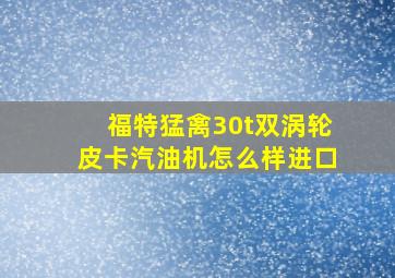 福特猛禽30t双涡轮皮卡汽油机怎么样进口