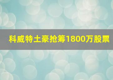 科威特土豪抢筹1800万股票