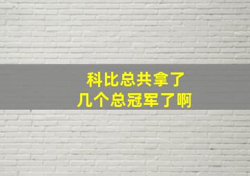 科比总共拿了几个总冠军了啊