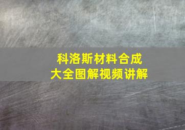 科洛斯材料合成大全图解视频讲解