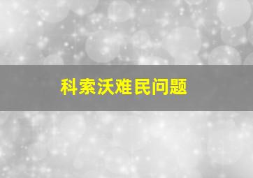 科索沃难民问题