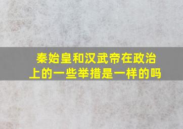 秦始皇和汉武帝在政治上的一些举措是一样的吗