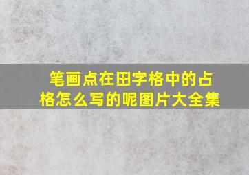 笔画点在田字格中的占格怎么写的呢图片大全集