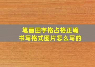 笔画田字格占格正确书写格式图片怎么写的