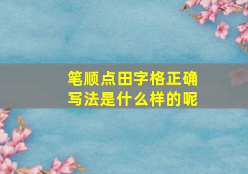 笔顺点田字格正确写法是什么样的呢