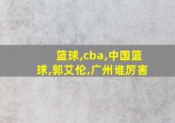 篮球,cba,中国篮球,郭艾伦,广州谁厉害