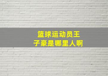 篮球运动员王子豪是哪里人啊