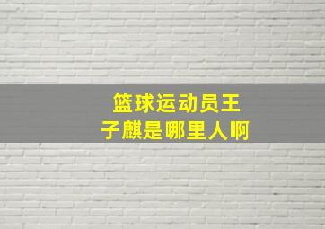 篮球运动员王子麒是哪里人啊