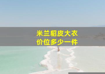 米兰貂皮大衣价位多少一件