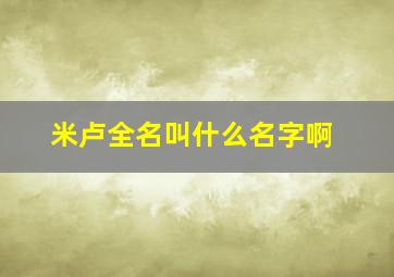 米卢全名叫什么名字啊