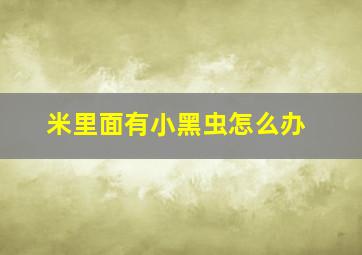 米里面有小黑虫怎么办