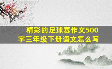 精彩的足球赛作文500字三年级下册语文怎么写