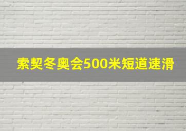 索契冬奥会500米短道速滑