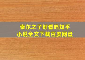 索尔之子好看吗知乎小说全文下载百度网盘