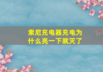 索尼充电器充电为什么亮一下就灭了