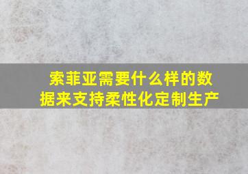 索菲亚需要什么样的数据来支持柔性化定制生产