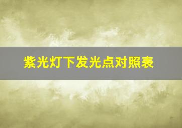 紫光灯下发光点对照表