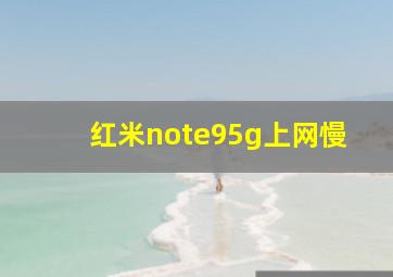 红米note95g上网慢