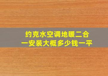 约克水空调地暖二合一安装大概多少钱一平