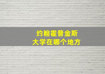 约翰霍普金斯大学在哪个地方