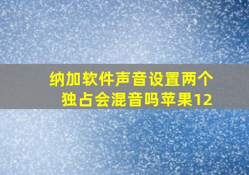 纳加软件声音设置两个独占会混音吗苹果12