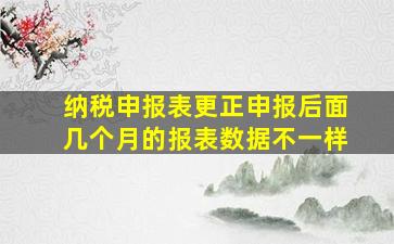 纳税申报表更正申报后面几个月的报表数据不一样