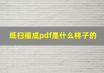 纸扫描成pdf是什么样子的