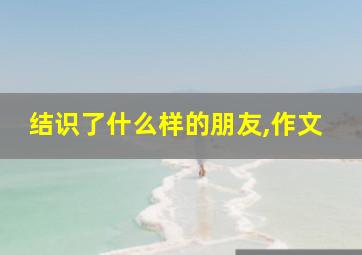 结识了什么样的朋友,作文